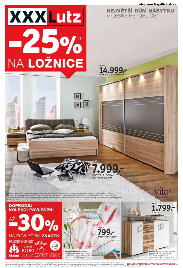 Stránka č. 1 - Akční leták XXXLutz  25% na ložnice