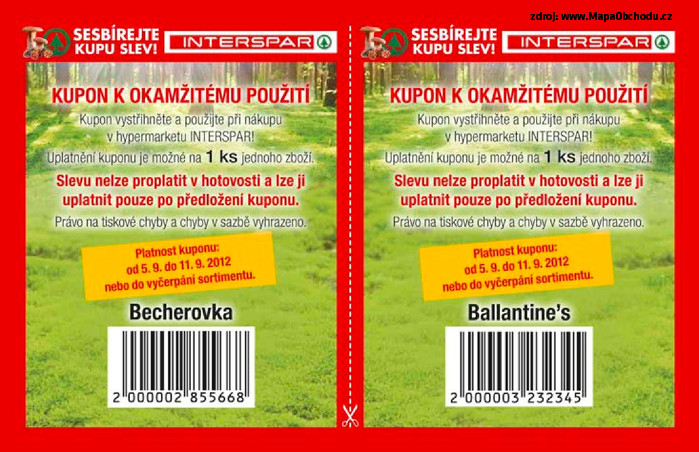 Stránka č. 10 - Akční leták Interspar  Sesbírejte kupu slev