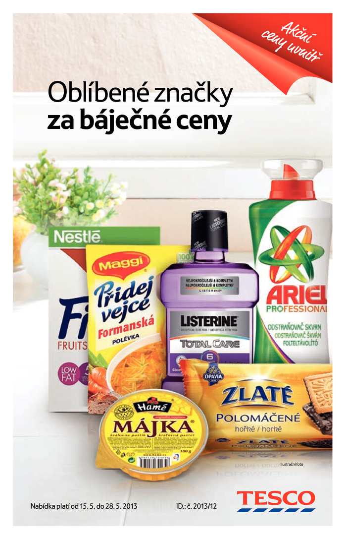 Stránka č. 1 - Akční leták Tesco  Oblíbené značky za báječnou cenu