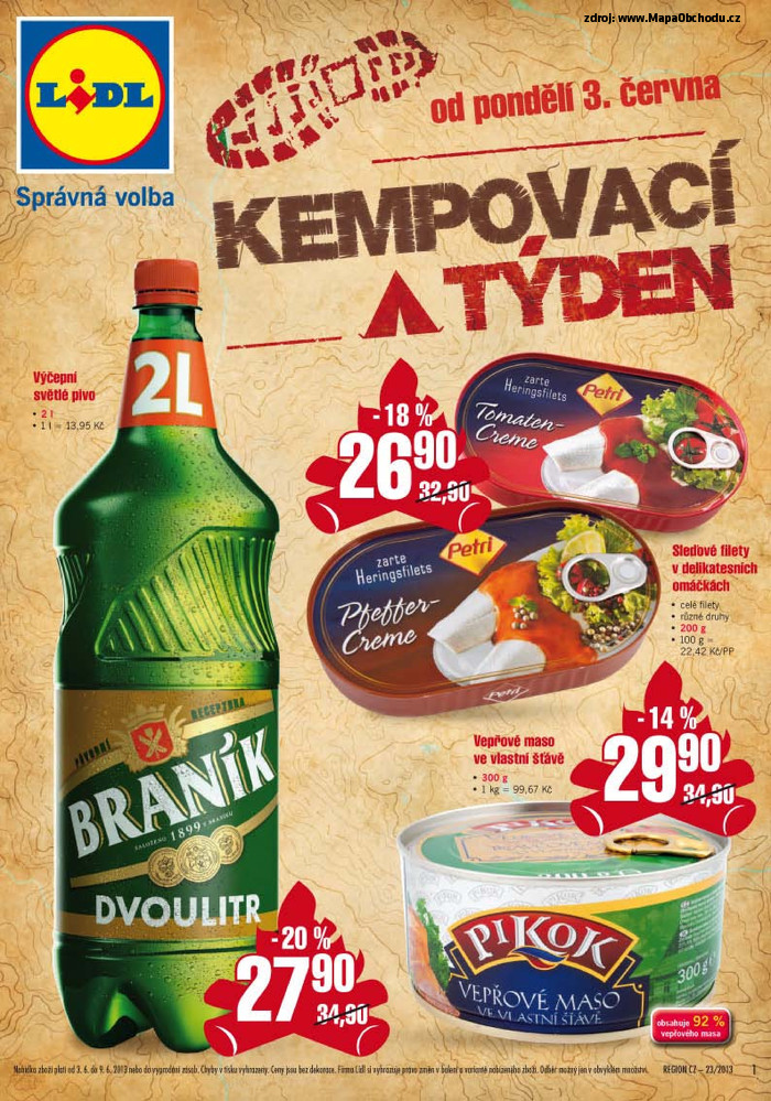 Stránka č. 1 - Akční leták Lidl  Kempovací týden