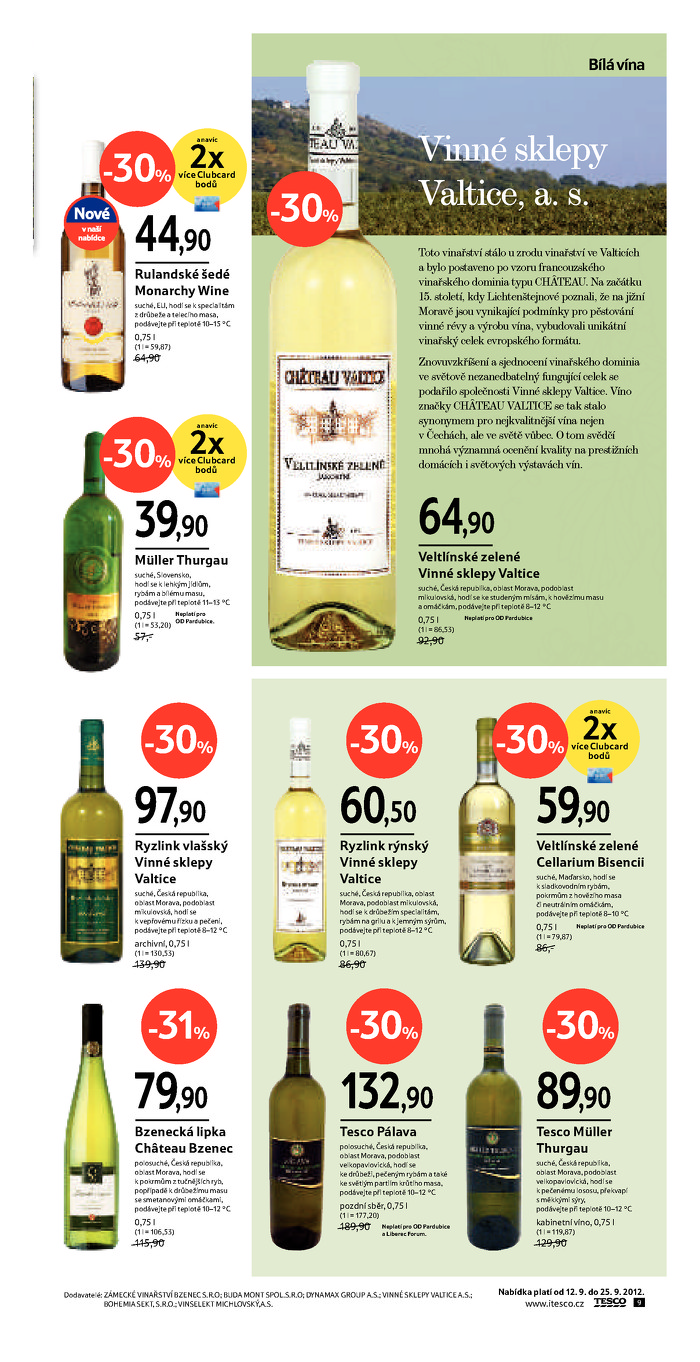 Stránka č. 9 - Akční leták Tesco Hypermarket / Katalog vín