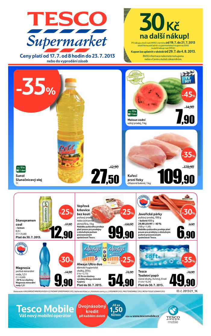 Stránka č. 1 - Akční leták Tesco Supermarket