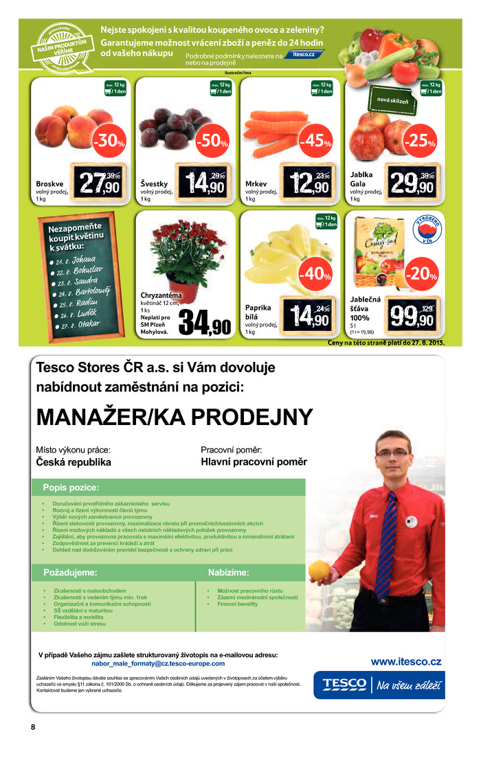 Stránka č. 8 - Akční leták Tesco Supermarket