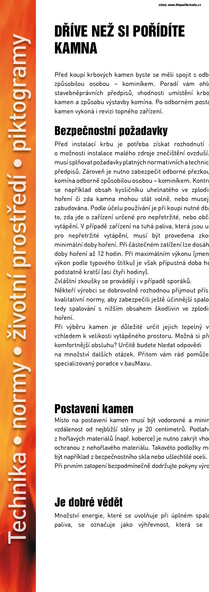 Stránka č. 4 - Akční leták bauMax  Kamna, Vytápění