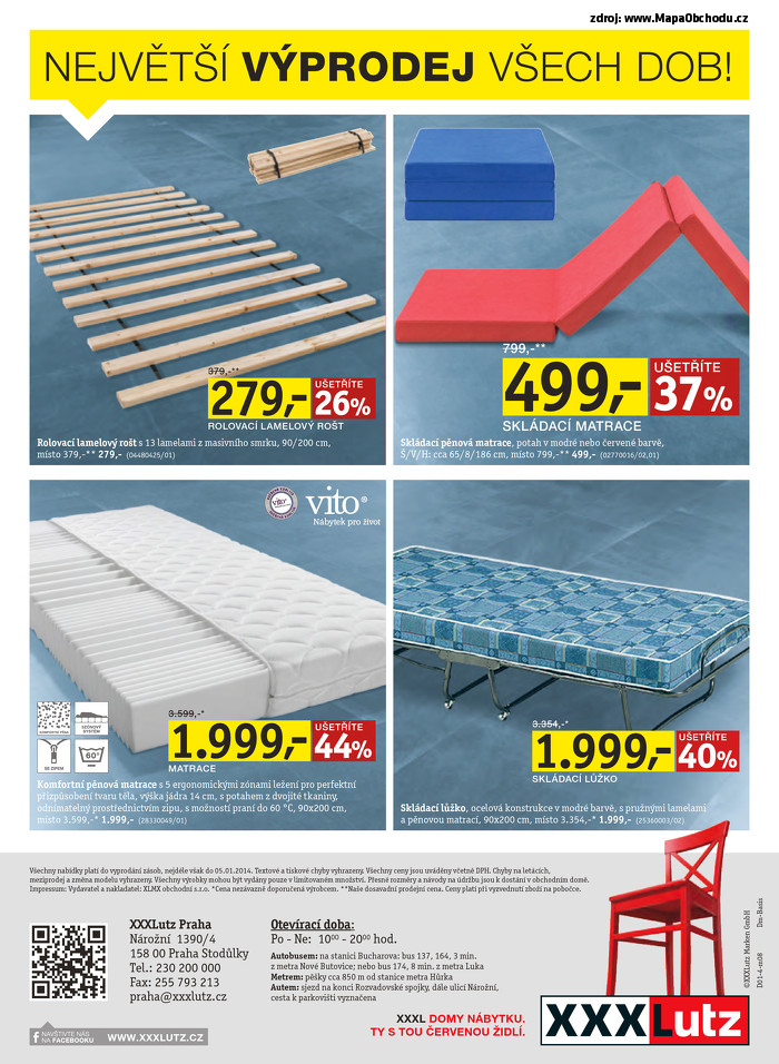 Stránka č. 8 - Akční leták XXXLutz 70% na matrace a rošty