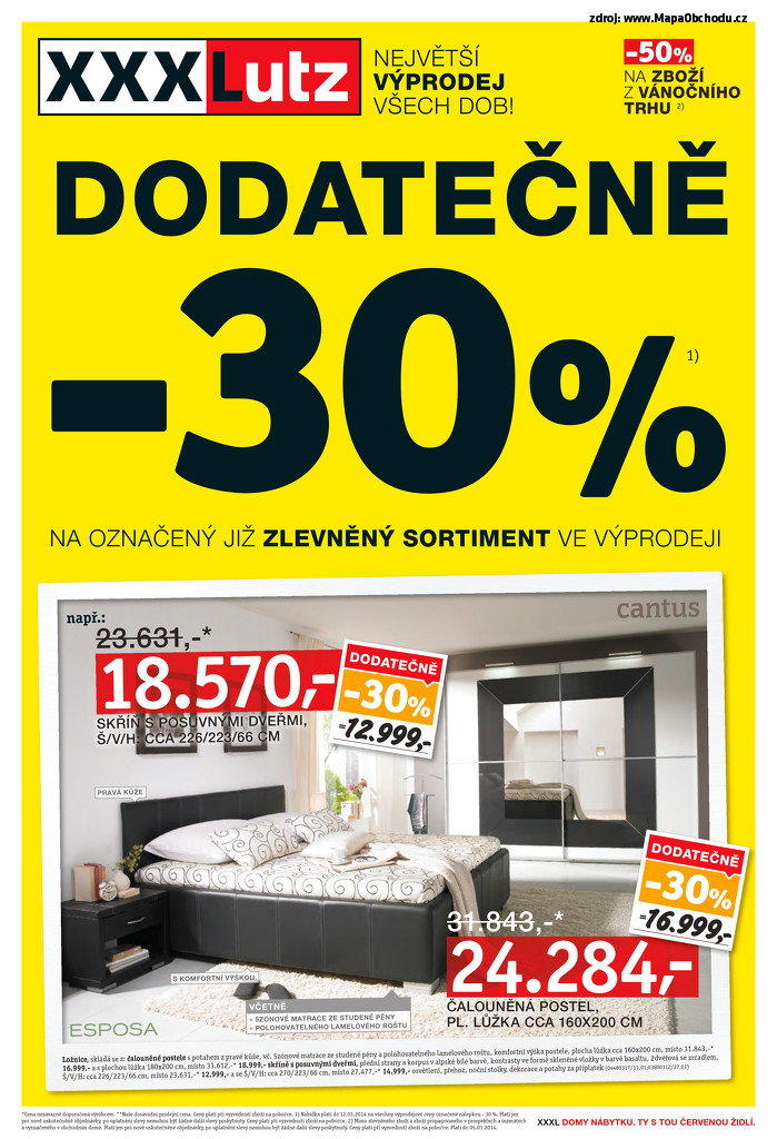 Stránka č. 1 - Akční leták XXXLutz Dodatečně 30%