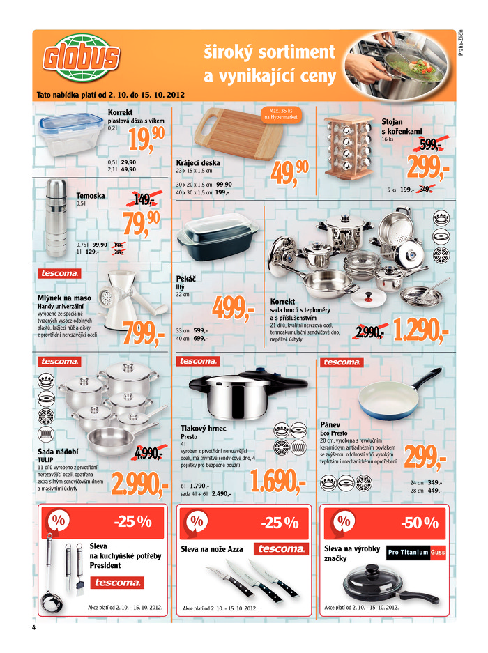 Stránka č. 4 - Akční leták Globus  Praha - Zličín
