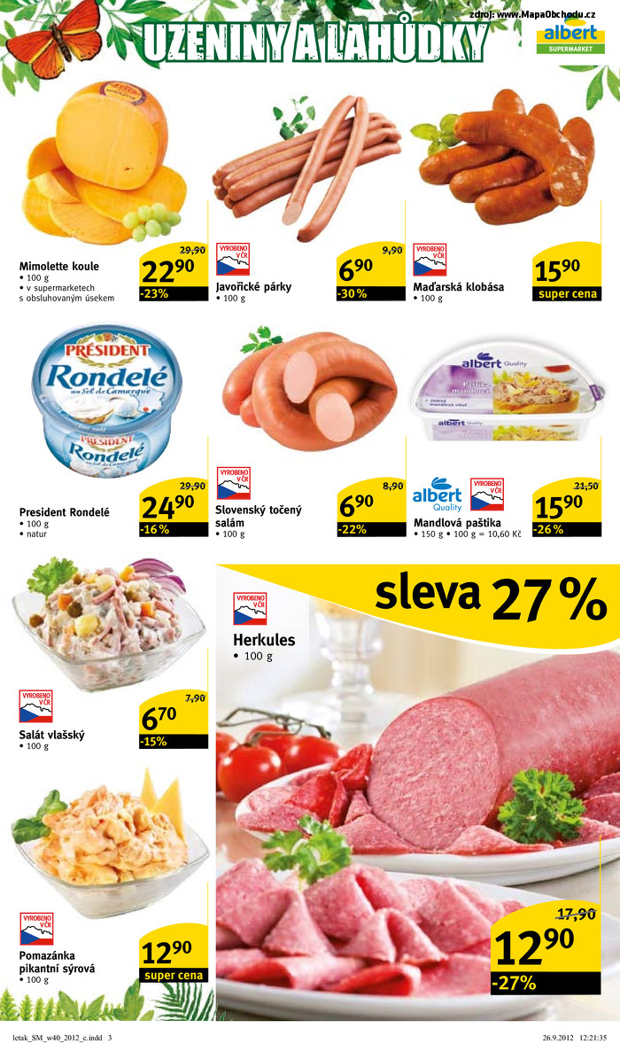 Stránka č. 3 - Akční leták Albert  Supermarket