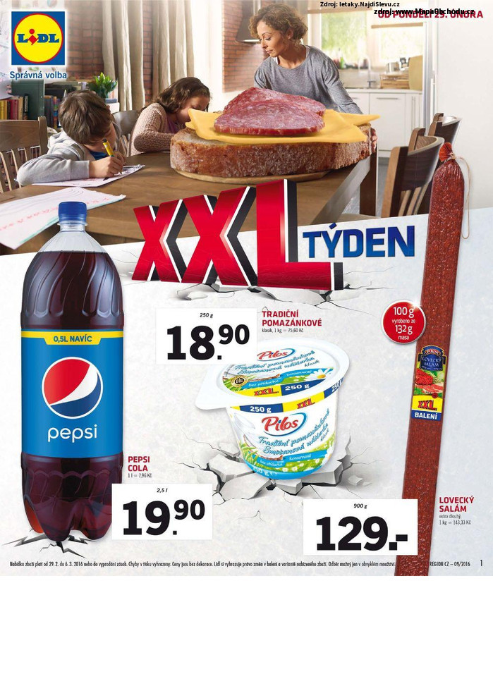 Stránka č. 1 - Akční leták Lidl XXL týden