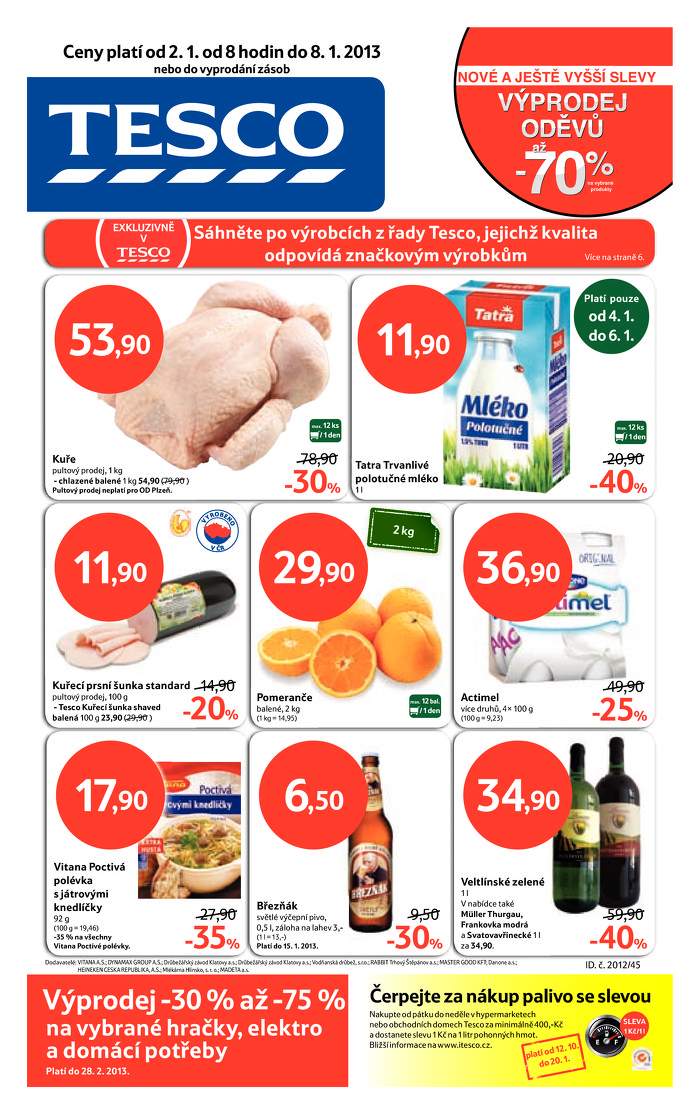 Stránka č. 1 - Akční leták Tesco  Hypermarket