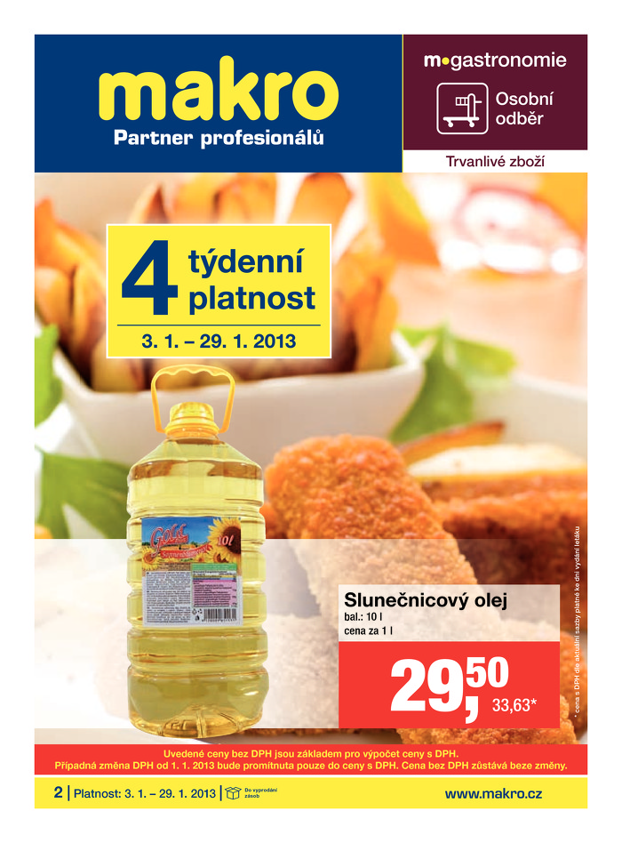 Stránka č. 1 - Akční leták Makro  Gastronomie - trvanlivé