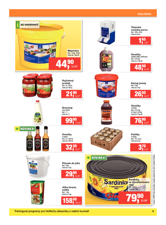 Stránka č. 9 - Akční leták Makro  Gastronomie - trvanlivé