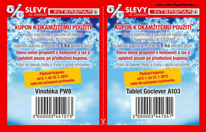 Stránka č. 20 - Akční leták Interspar  Kupónová knížka