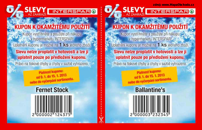 Stránka č. 6 - Akční leták Interspar  Kupónová knížka